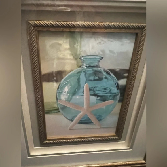 NWT Kirkland’s Starfish & Vase I Framed Art Print - Picture 6 of 7